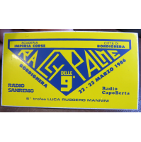 ADESIVO VINTAGE - 9° RALLY DELLE PALME - 1986 BORDIGHERA / IMPERIA CORSE