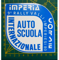 ADESIVO VINTAGE - 9° RALLY VALLI IMPERIESI - 1980 - AUTO SCUOLA INTERNAZIONALE