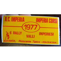 ADESIVO VINTAGE - A.C. IMPERIA CORSE - 1977 6° RALLY VALLI IMPERIESI -