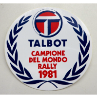 ADESIVO VINTAGE - TALBOT CAMPIONE DEL MONDO RALLY 1981 -