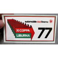 ADESIVO VINTAGE - XI COPPA LIBURNA - 77 - AUTOMOBILE CLUB LIVORNO -