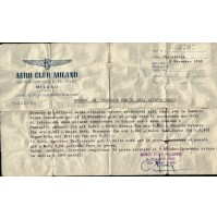AERO CLUB MILANO ORDINE DI SERVIZIO - 1956 -