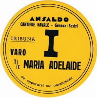 ANSALDO CANTIERE NAVALE GENOVA SESTRI VARO T/C MARIA ADELAIDE 12-109BIS