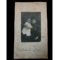 ANTICA FOTO CARTONATA DEL 1881 - MAMMA E FIGLIO - FOTO COLOMBO TORINO 