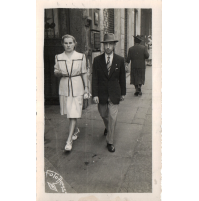 ANTICA FOTO COPPIA DI CONIUGI - FOTOGRAFO DI STRADA - FOTO ARGUS