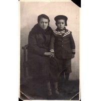 ANTICA FOTOGRAFIA DI MAMMA E FIGLIO - GENNAIO 1926