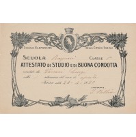 ATTESTATO DI BUONA CONDOTTA SCUOLA RAYNERI TORINO 1920 10BIS-16A