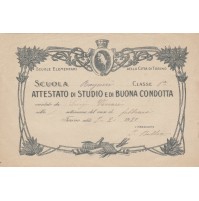 ATTESTATO DI BUONA CONDOTTA SCUOLA RAYNERI TORINO 1920 10BIS-16B