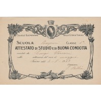 ATTESTATO DI BUONA CONDOTTA SCUOLA RAYNERI TORINO 1920 10BIS-16C