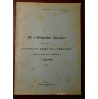 ATTI E DELIBERAZIONI CONSIGLIARI CASANOVA LERRONE E VELLEGO - ALBENGA 1908 -
