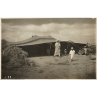 Antica fotografia degli anni '30 - Accampamento tenda - colonie italiane Africa