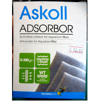 Askoll Carbone Attivo ADSORBOR sacchetti di carbone per acquario 3 da 100 grammi