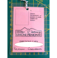 BADGE LASCIAPASSARE - 6° RALLY LIMONE PIEMONTE - 1989