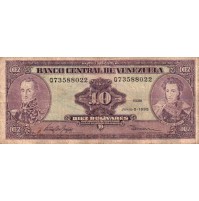 BANCONOTA DEL VENEZUELA 10 BOLIVARES DIEZ 1995 9-130