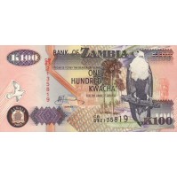 BANCONOTA ONE HUNDRED KWACHA - BANK OF ZAMBIA K100 - FDC UNC