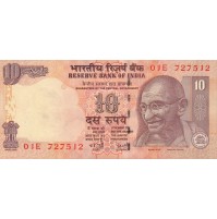 BANCONOTA - RESERVE BANK OF INDIA - 10 TEN RUPEES - GANDHI (4-29)