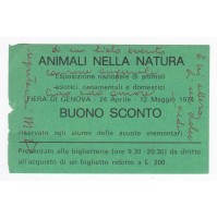 BIGLIETTO BUONO SCONTO PER LA FIERA DI GENOVA ANIMALI NELLA NATURA 1974 13-234
