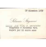 BIGLIETTO DA VISITA DEL SINDACO DI ABBIATEGRASSO SILVERIO STIGNANI 1959 C10-592