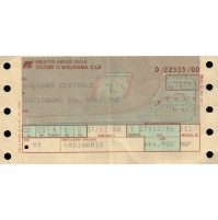 BIGLIETTO DEL TRENO DEL 1986 - BOLOGNA CENTRALE SAVIGNANO SUL RUBICONE 2a CLASSE