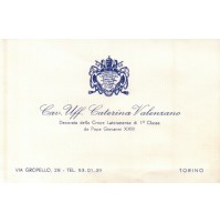 BIGLIETTO VISITA CAV. UFF. CATERINA VALENZANO TORINO CROCE LATERANENSE C10-959