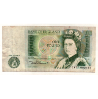 Banconota 1 Pound - One Pound - Bank of England - Regina Elisabetta II - Newton