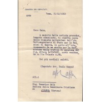 CAMERA DEI DEPUTATI 1953 FIRMA DEPUTATO - PAOLO CAPPA -  C9-129