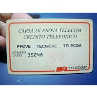 CARTA DI PROVA TELECOM CREDITO TELEFONICO - RARA - 