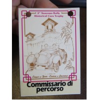 CARTELLINO - COMMISSARIO DI PERCORSO - 2° SANREMO RALLY 1987 -