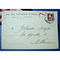CARTOLINA Ass. Naz. PARTIGIANI D'ITALIA - SEZIONE DI ALBENGA 14/2/1946