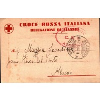 CARTOLINA CROCE ROSSA ITALIANA DELEGAZIONE DI ALASSIO - 1946 - TIMBRI 