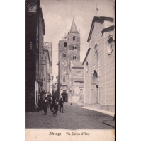 CARTOLINA DI ALBENGA SAVONA - VIA ENRICO D'ASTE - VG 1911