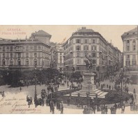 CARTOLINA DI GENOVA PIAZZA CORVETTO VIAGGIATA ANNO 1904 11-14