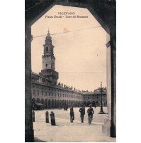 CARTOLINA DI VIGEVANO PIAZZA DUCALE TORRE DEL BRAMANTE 1936 C4-657