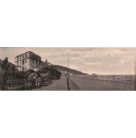 CARTOLINA DOPPIA VG 1904 - ALASSIO PASSEGGIATA AL MARE E GRAND HOTEL -