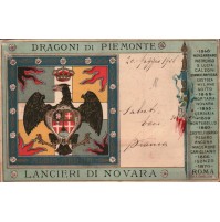 CARTOLINA DRAGONI DI PIEMONTE LANCIERI DI NOVARA - VIAGGIATA 1901 - 