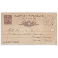 CARTOLINA POSTALE DA DIECI CENTESIMI NIZZA MONFERRATO 1879 11-259
