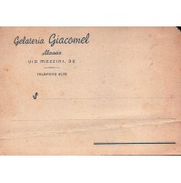 CARTOLINA PUBBLICITARIA DI ALASSIO - GELATERIA GIACOMEL -