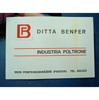 CARTOLINA PUBBLICITARIA - DITTA BENFER - INDUSTRIA POLTRONE PONTEVIGODARZERE PD