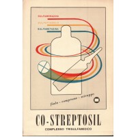 CARTOLINA PUBBLICITARIA FARMACEUTICA MEDICINALE - CO-STREPTOSIL - DE ANGELI 1954