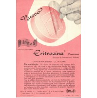 CARTOLINA PUBBLICITARIA FARMACEUTICA MEDICINALE - ERITROCINA ABBOTT - 1954