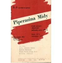 CARTOLINA PUBBLICITARIA FARMACEUTICA MEDICINALE - PIPERAZINA MIDY 1952 MILANO