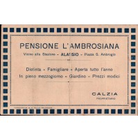 CARTOLINA PUBBLICITARIA - PENSIONE L'AMBROSIANA ALASSIO -