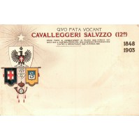 CARTOLINA REGGIMENTALE - 12° CAVALLEGGERI DI SALUZZO - QUO FATA VOCANT