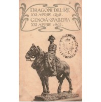 CARTOLINA REGGIMENTALE - DRAGONI DEL RE GENOVA CAVALLERIA - CON TIMBRO COMANDO