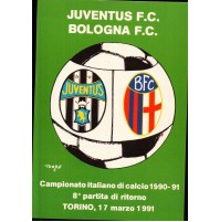 CARTOLINA SPORT JUVENTUS F.C - BOLOGNA F.C.  CAMPIONATO DI CALCIO 1990-91 C6-365
