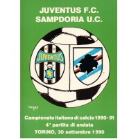 CARTOLINA SPORT JUVENTUS F.C. - SAMPDORIA CAMPIONATO DI CALCIO 1990-91  C6-343