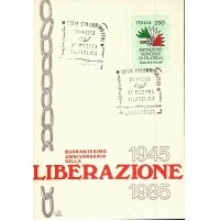 CARTOLINA STRAMBINO 1945-1985 ANNIVERSARIO LIBERAZIONE FDC - -