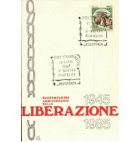 CARTOLINA STRAMBINO 1945-1985 ANNIVERSARIO LIBERAZIONE FDC - - -