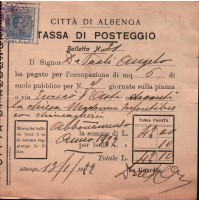 CITTA' DI ALBENGA - TASSA DI POSTEGGIO - BANCO DI CHINCAGLIERIE - 1922 C9-1402