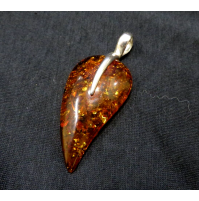 Ciondolo pendente donna in ambra naturale Baltica e Argento 925